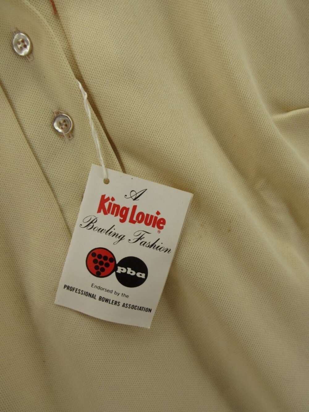 VTG King Louie Polo Shirt 38 Bowling 70s Leisure USA Made Large NEW - Picture 4 of 12